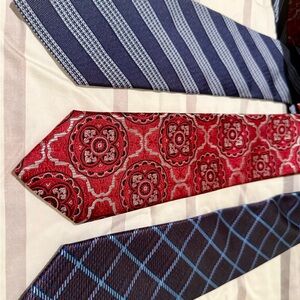 Santorelli Red and Blue Geometric Ties